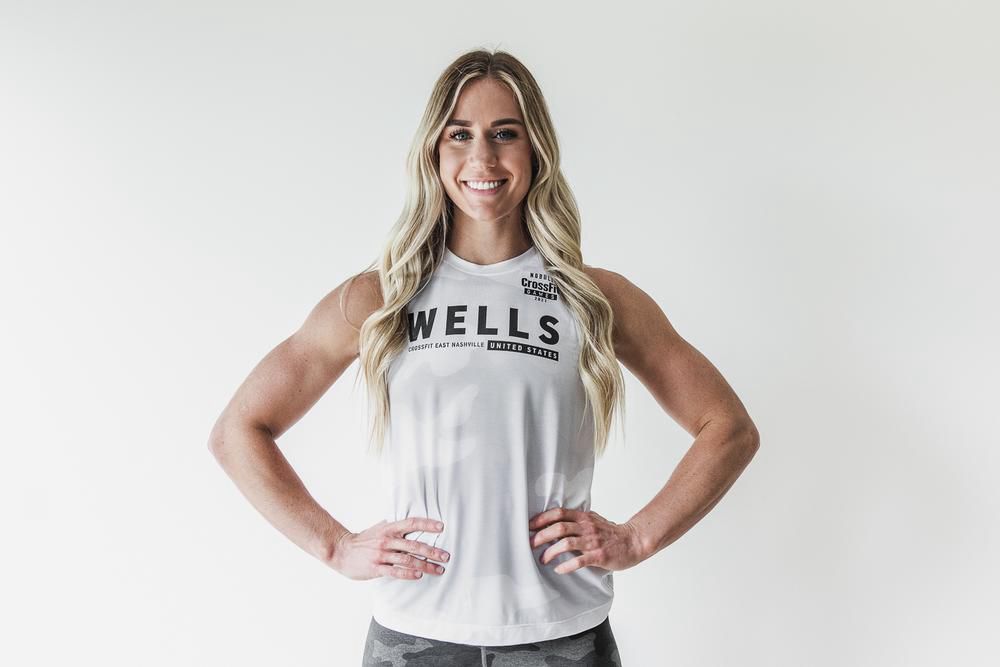 Jerseys NOBULL Femme Blanche Camouflage - NOBULL Crossfit Games® 2021 (Wells),France (7496-KBNCP)